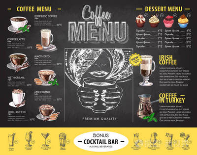 懷舊風情 老式粉筆畫風格的快餐咖啡菜單設計指南